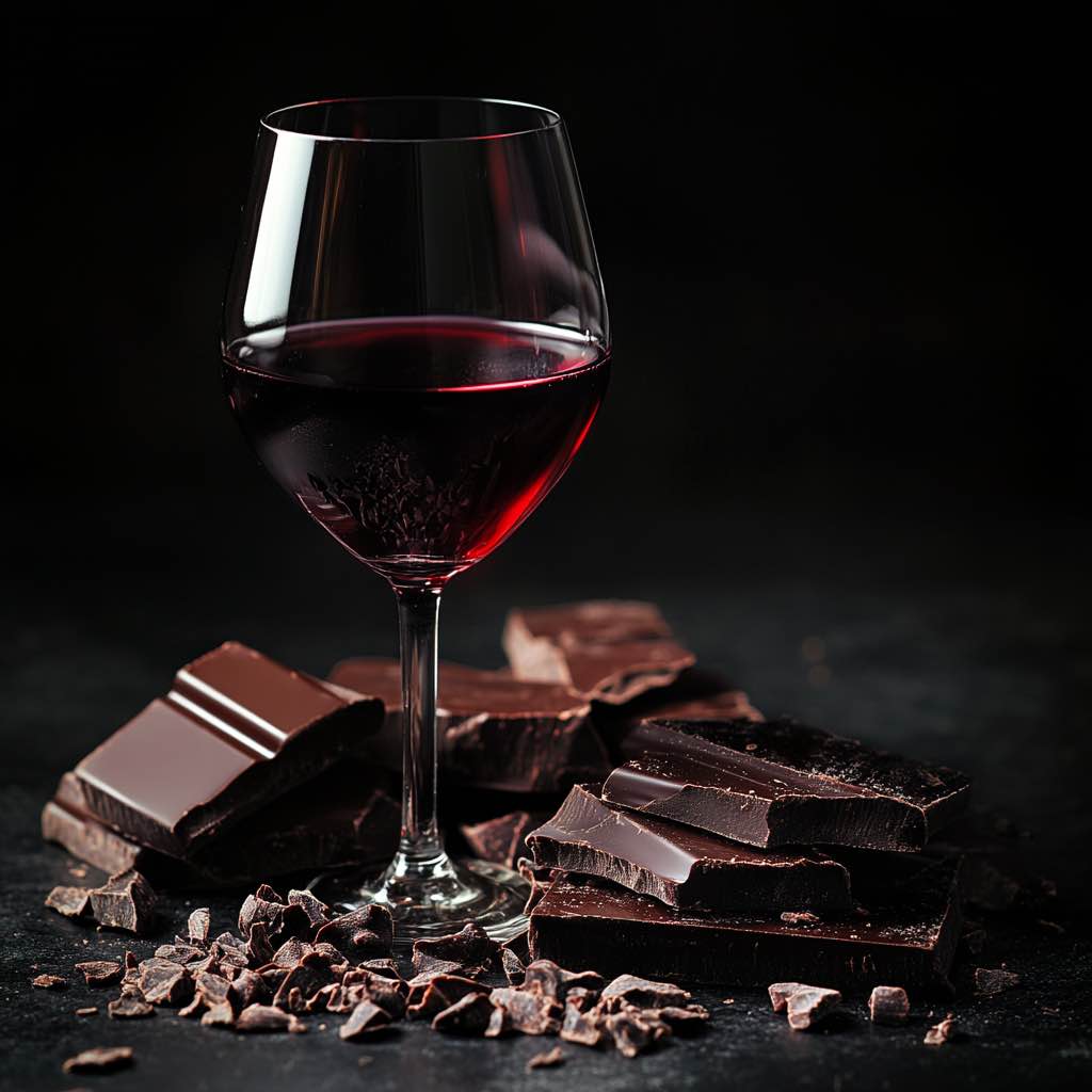Dark chocolate and wine: tannins (when used well) Dark chocolate and red wine pairing with intense flavors