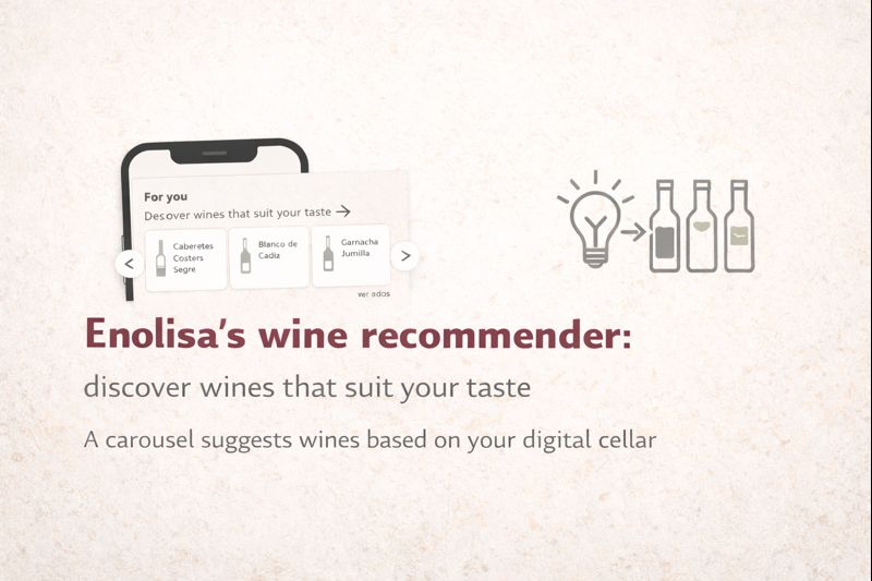 Le recommandateur de vins d’Enolisa : un carrousel de vins conseillés selon tes goûts